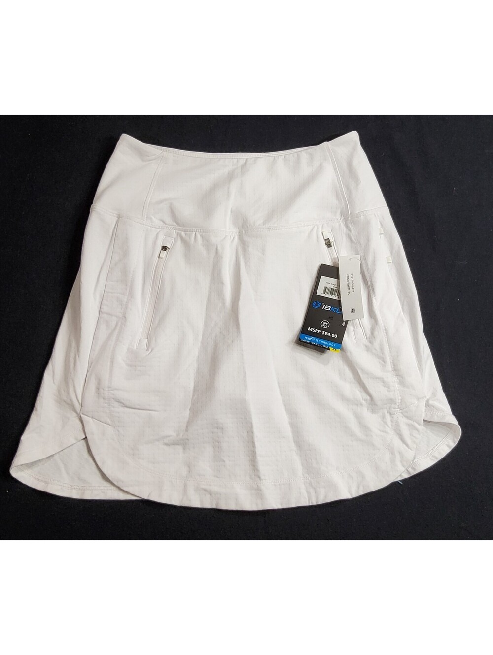 IBKUL Women's White 17 1/2" Straight Skort Size XS Ice Fill Tennis UPF 50+ NWT
